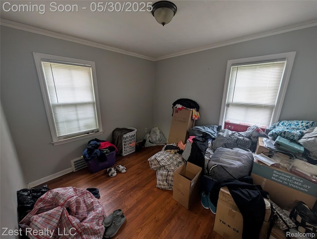 15340 Heyden St, Detroit, MI 48223 - bedroom with wood finished floors and ornamental molding