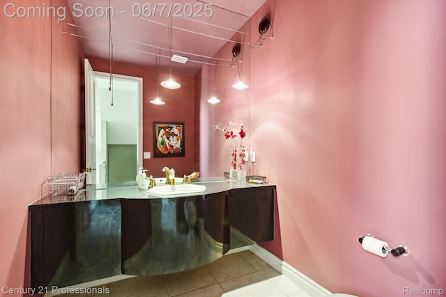 6642 Carlyle Ct, West Bloomfield, MI 48322 - half bathroom featuring tile patterned floors and vanity