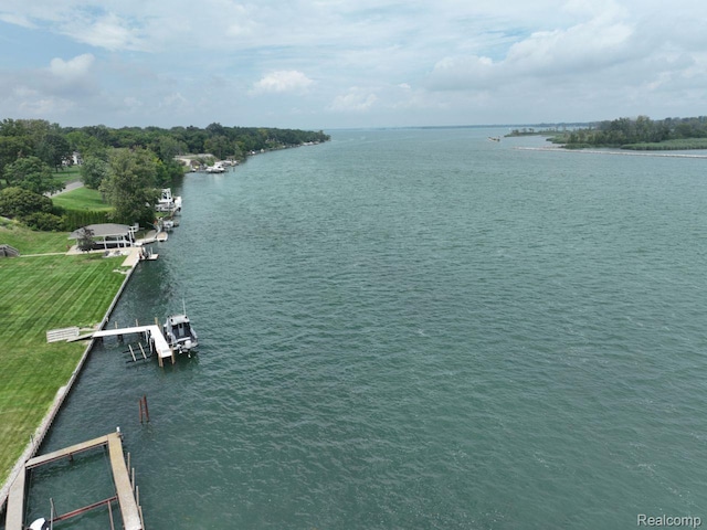 25490 E River Rd, Grosse Ile, MI 48138 - water view featuring a boat dock