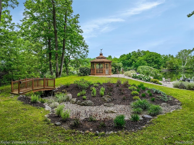3120 Pond Rd, Leonard, MI 48367 - view of grassy yard featuring a gazebo