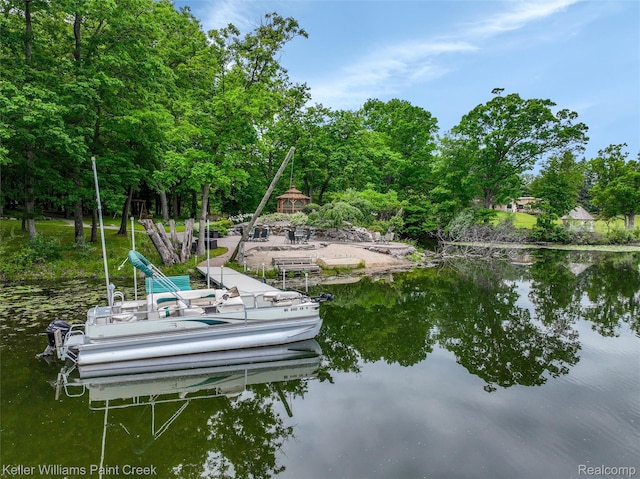 3120 Pond Rd, Leonard, MI 48367 - dock with a water view and view of wooded area