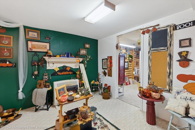 301 N Church St, Byron, MI 48418 - recreation room featuring carpet floors and heating unit