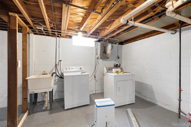 1621 Fairbairn St, Dearborn, MI 48141 - unfinished basement with electric panel and washer and clothes dryer