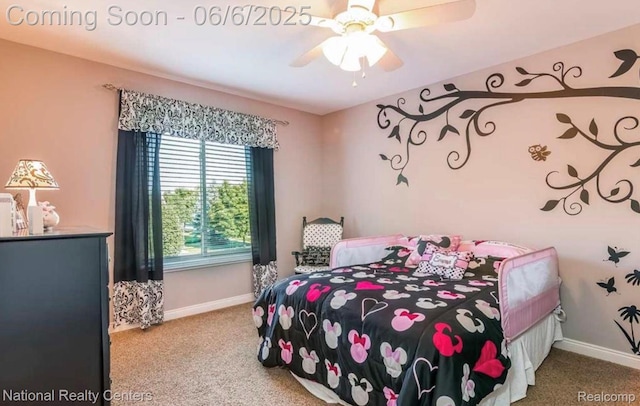 54959 Glen Oaks Dr, Shelby Twp, MI 48315 - carpeted bedroom featuring baseboards and ceiling fan