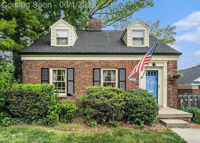1312 Catalpa Dr, Royal Oak, MI 48067 - view of front of house with a chimney, a shingled roof, and brick siding