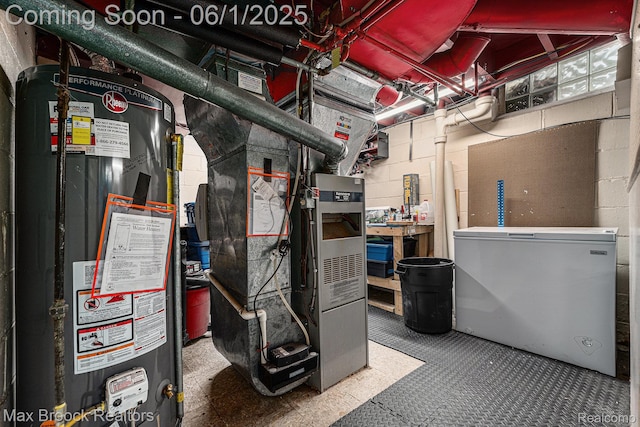1312 Catalpa Dr, Royal Oak, MI 48067 - utility room with gas water heater and heating unit