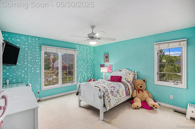 846 Majestic, Rochester, MI 48306 - carpeted bedroom featuring baseboards and a ceiling fan