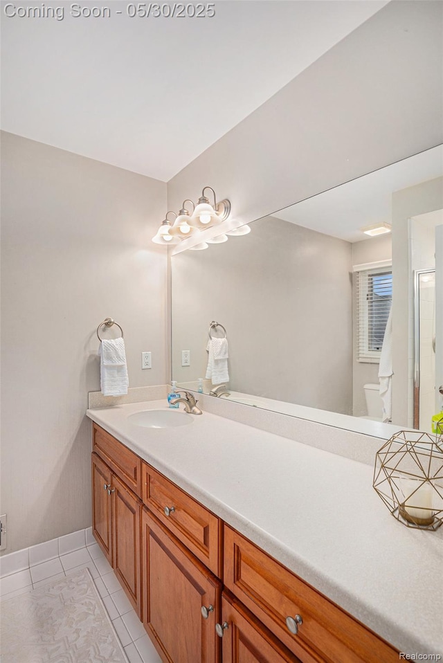 846 Majestic, Rochester, MI 48306 - bathroom with vanity, tile patterned floors, and toilet
