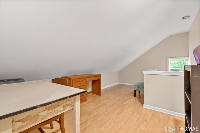 639 College Ave NE, Grand Rapids, MI 49503 - office with lofted ceiling, light wood-type flooring, and baseboards