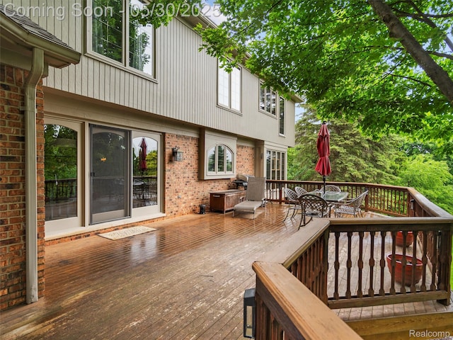 1552 Pebble Creek Dr, Rochester, MI 48307 - wooden deck featuring outdoor dining area