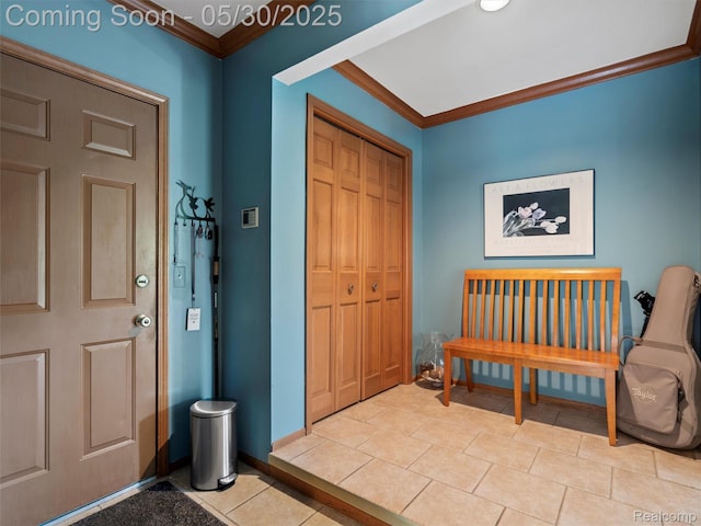 1552 Pebble Creek Dr, Rochester, MI 48307 - tiled foyer entrance with crown molding
