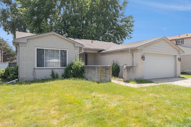 18201 Filmore St, Southfield, MI 48075 - view of front of home with brick siding, an attached garage, and a front yard