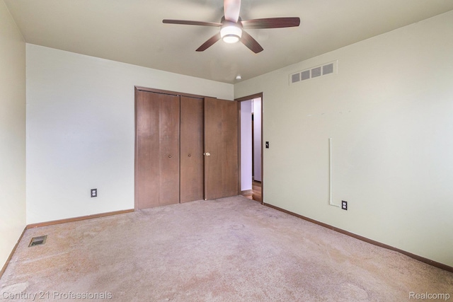 18201 Filmore St, Southfield, MI 48075 - unfurnished bedroom with carpet flooring, a closet, and ceiling fan