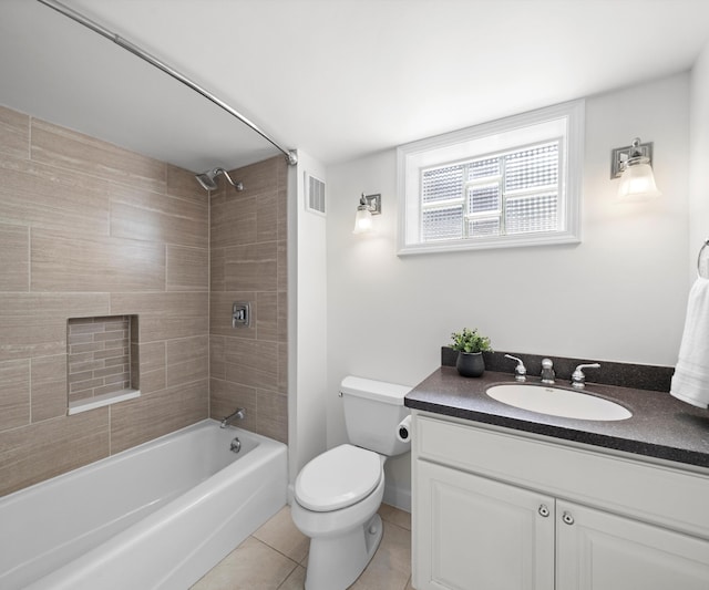 1015 Lincoln Ave, Ann Arbor, MI 48104 - bathroom with tile patterned floors, vanity, shower / bathtub combination, and toilet