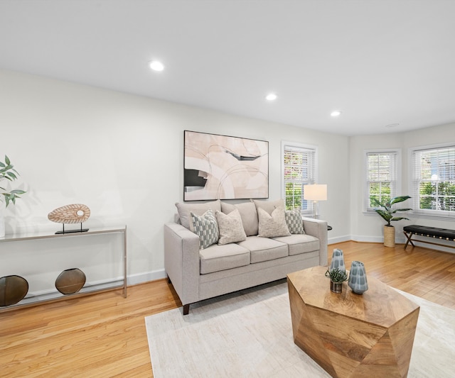 1015 Lincoln Ave, Ann Arbor, MI 48104 - living room featuring wood finished floors, baseboards, and recessed lighting