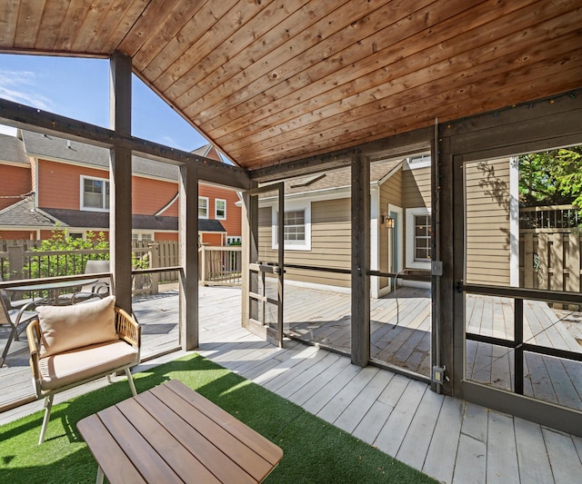 1015 Lincoln Ave, Ann Arbor, MI 48104 - unfurnished sunroom with lofted ceiling