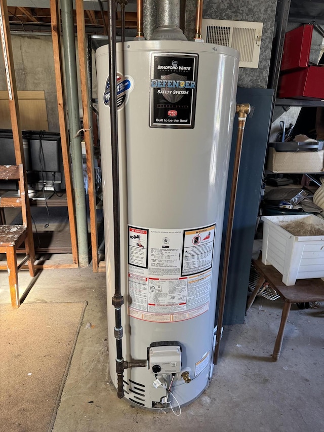 1235 Princeton St, Manistee, MI 49660 - utility room featuring gas water heater