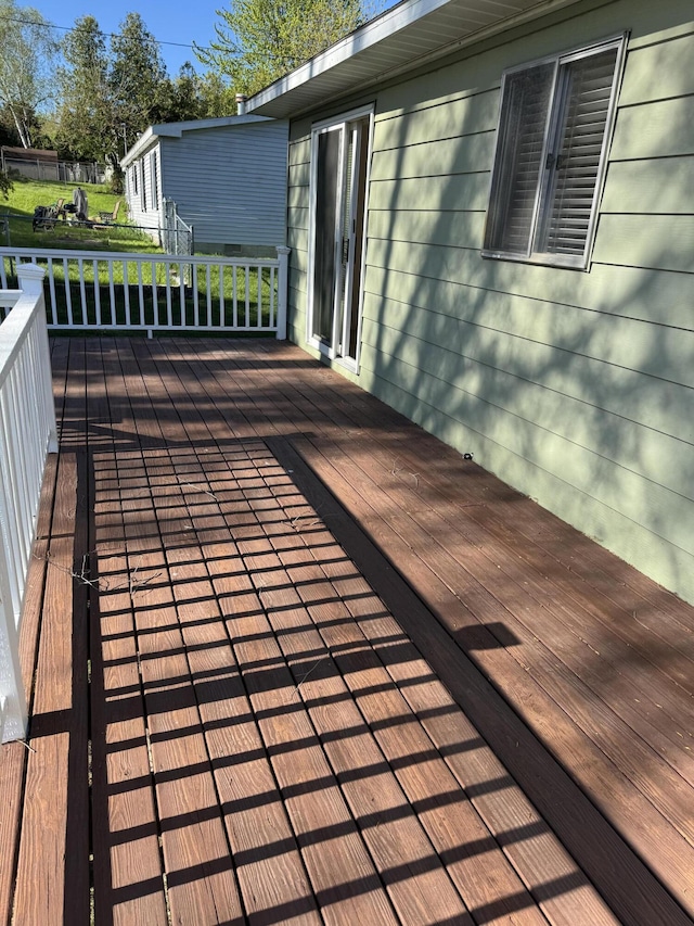 1235 Princeton St, Manistee, MI 49660 - view of wooden deck