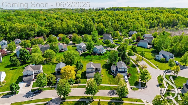 6420 Crestview Dr, Holly, MI 48442 - aerial perspective of suburban area featuring a forest