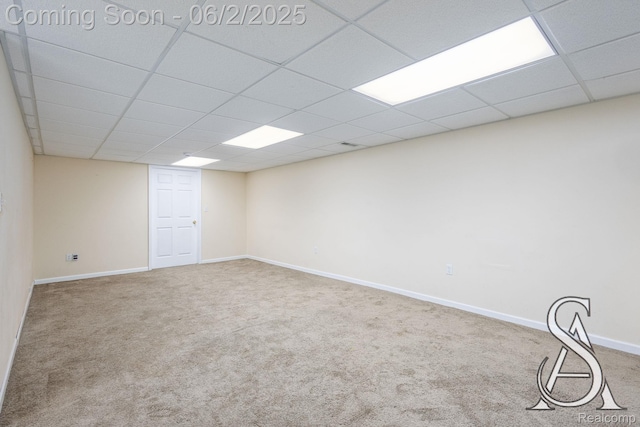 6420 Crestview Dr, Holly, MI 48442 - spare room with carpet, baseboards, and a drop ceiling