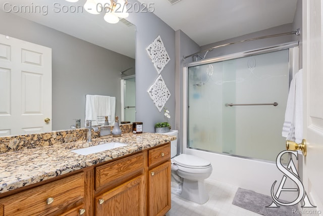 6420 Crestview Dr, Holly, MI 48442 - full bath with vanity, toilet, and bath / shower combo with glass door