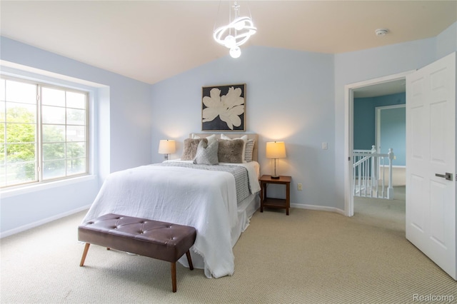 2864 Mystic Dr, Ann Arbor, MI 48103 - bedroom featuring carpet flooring, vaulted ceiling, and baseboards