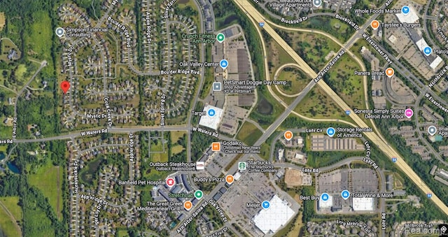2864 Mystic Dr, Ann Arbor, MI 48103 - aerial view of property's location
