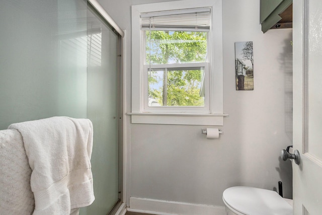 510 Cedar St, Paw Paw, MI 49079 - bathroom featuring a shower with door and toilet