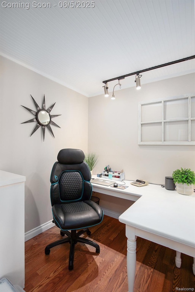 6080 Waldon Rd, Clarkston, MI 48346 - office featuring wood finished floors and track lighting