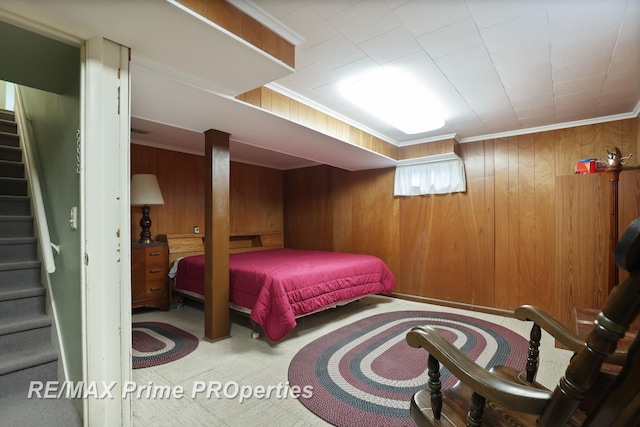 6461 Sheridan Rd, Saginaw, MI 48601 - bedroom with wood walls and ornamental molding