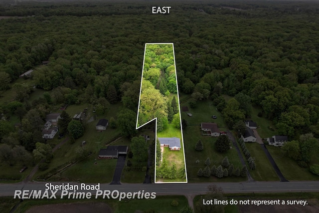 6461 Sheridan Rd, Saginaw, MI 48601 - view of property location with a heavily wooded area and property boundaries highlighted