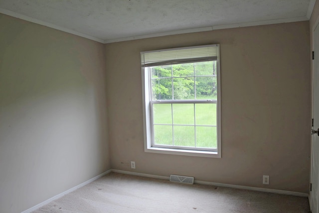 11200 Willard Rd, Burt, MI 48417 - empty room featuring carpet flooring, baseboards, plenty of natural light, and crown molding