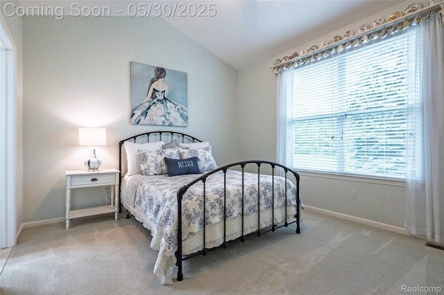 26727 Wilton Ct, New Hudson, MI 48165 - carpeted bedroom featuring vaulted ceiling and baseboards