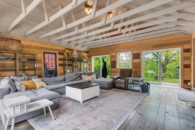 9410 US Highway 12, Brooklyn, MI 49230 - living room with wooden walls and wood-type flooring