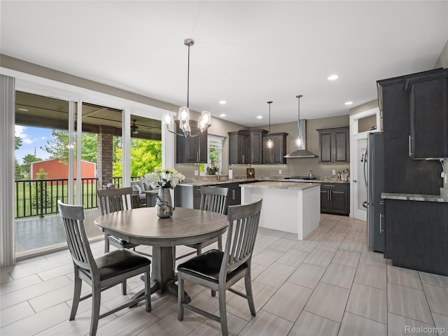 50011 Anita Way N, Macomb, MI 48044 - dining room featuring a chandelier and recessed lighting