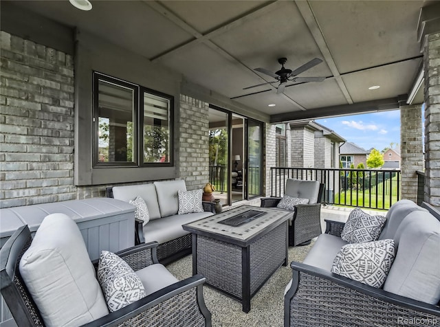 50011 Anita Way N, Macomb, MI 48044 - view of patio / terrace with outdoor lounge area and ceiling fan
