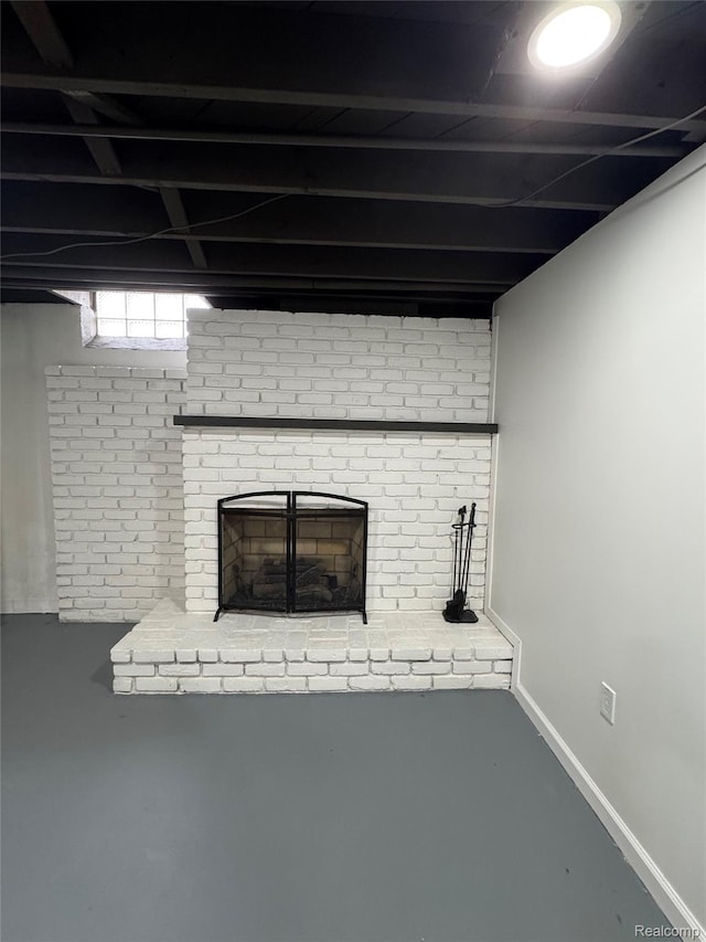8511 Allen Rd, Allen Park, MI 48101 - below grade area with a fireplace