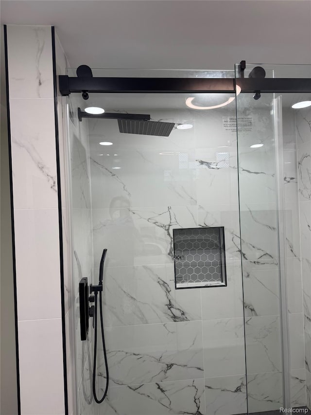 8511 Allen Rd, Allen Park, MI 48101 - bathroom featuring a marble finish shower