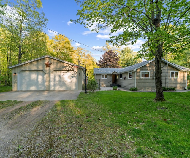 4841 Pear Way, Farwell, MI 48622 - single story home featuring a garage, a front yard, and driveway
