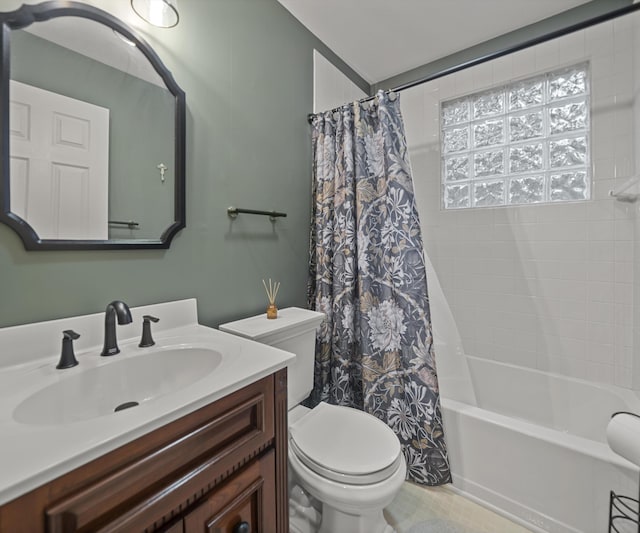 4841 Pear Way, Farwell, MI 48622 - bathroom with vanity, toilet, and shower / bath combination with curtain
