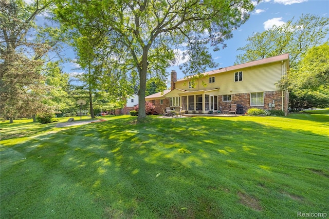 29832 High Valley Ct, Farmington Hills, MI 48331 - view of grassy yard with a sunroom