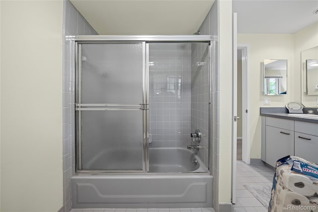 29832 High Valley Ct, Farmington Hills, MI 48331 - bathroom featuring tile patterned flooring, vanity, and bath / shower combo with glass door