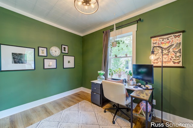 1227 Columbus Ave, Grand Haven, MI 49417 - office space with baseboards and wood finished floors