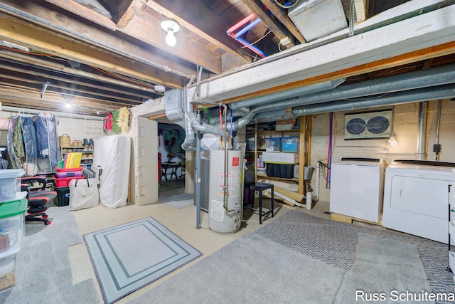 1227 Columbus Ave, Grand Haven, MI 49417 - unfinished below grade area with water heater and washer and dryer