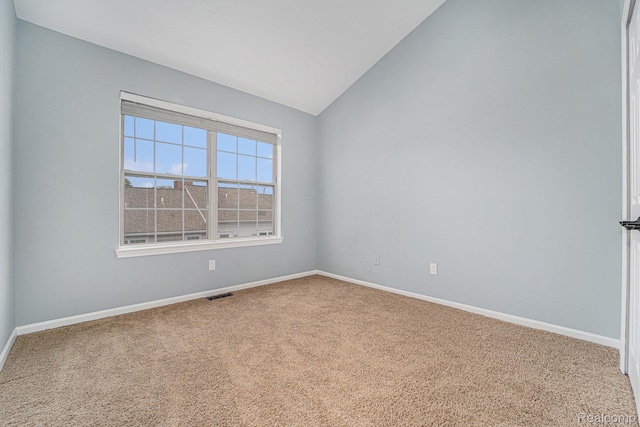 170 Allenhurst Ave, Royal Oak, MI 48067 - carpeted spare room with baseboards and vaulted ceiling