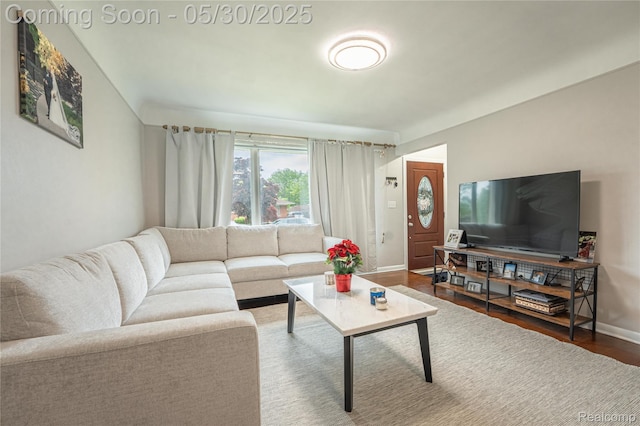 7265 Hillside Dr, Dearborn, MI 48127 - living room with wood finished floors and baseboards