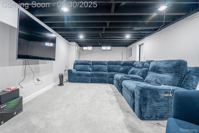 7265 Hillside Dr, Dearborn, MI 48127 - cinema room featuring carpet floors and baseboards