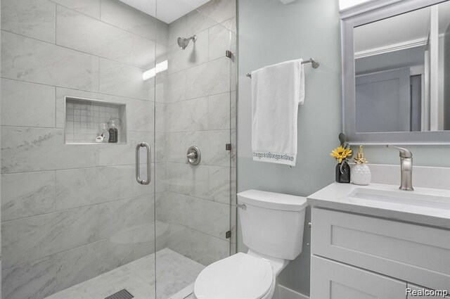 344 Main St Unit 300, Milford, MI 48381 - bathroom with toilet, vanity, and a shower stall