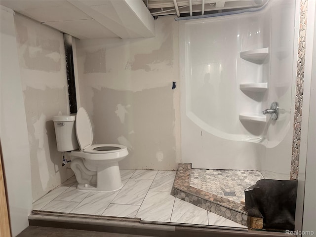26304 Patricia Ave, Sterling Heights, MI 48091 - full bath with a shower stall, toilet, and marble finish floors