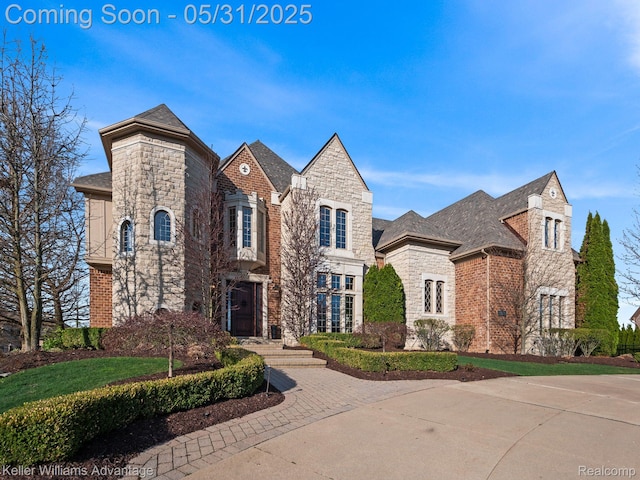 20971 Pomino Dr, Northville, MI 48167 - french provincial home featuring stone siding and brick siding